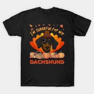 Thankful for my Dachshund Dog Cute Thanksgiving T-Shirt